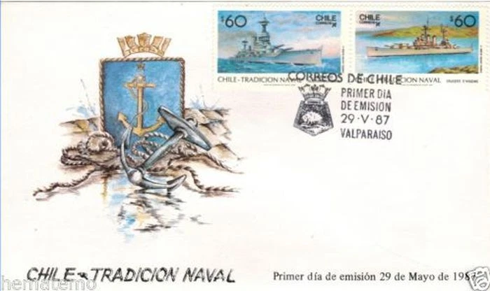 Chile 1987 FDC Tradición Naval Arnada Naval Navy Ships Foto 1 de 1