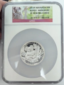 2013 P AUSTRALIA KOALA ~ $8 NGC ~ PF70 ULTRA CAMEO ~ HIGH RELIEF ~ W/ BOX & COA - Picture 1 of 8