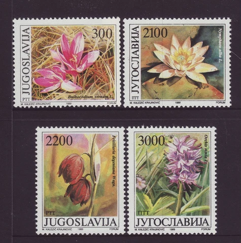 1989 Yugoslavia - Flowers of Vojvodina Set Unused Cover