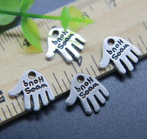 30~100pc Retro Hand Alloy Charms Pendant Jewelry Making DIY 12*12mm - Picture 1 of 8