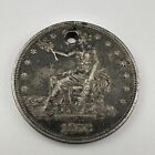 1878 Trade Silver Dollar Us Coin - Holed