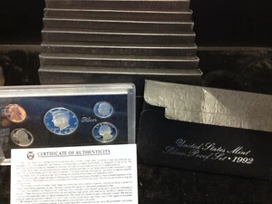 8 Set Lot of 1992-S SILVER Proof Sets ORIGINAL BOXES - Picture 1 of 1