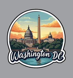 Washington DC USA Capitol Fridge Magnet or Laptop Sticker - Picture 1 of 18