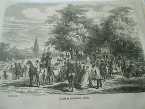 Gravure 1861 - L'allée de Lichtenthal à Bade - Picture 1 of 1