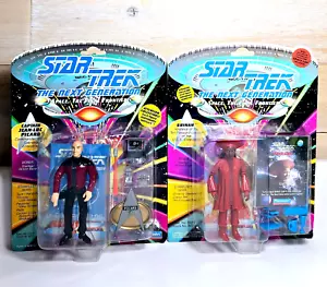 2 Playmates Star Trek TNG 1992-93 Collector's Guinan & Captain Picard - Crease - Picture 1 of 6