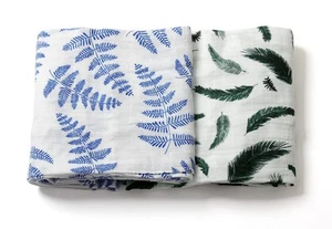 Organic Muslin Swaddle Blankets 2 Pack - GOTS Certified Organic, Large 47x47 ... - Picture 1 of 9