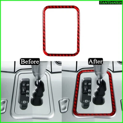 Para Chrysler Crossfire 2003-08 fibra de carbono vermelha acabamento de quadro de câmbio automático - Imagem 1 de 4