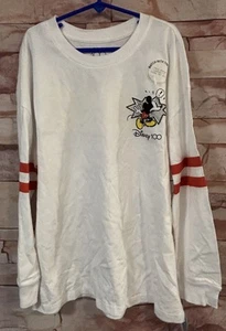 Disney 100 Retro Reimagined White Long Sleeved Mickey Mouse T-Shirt. XL. NEW! - Picture 1 of 11
