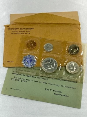 1959 United States Proof Coin Set FLAT PACK, Philadelphia  OGP  - Image 1 of 4