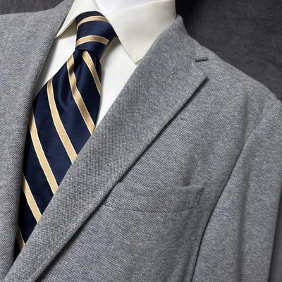Jos A Bank Sport Coat XL Tailored Gray Knit Cotton Unstructured Blazer 44L - Image 1 of 4