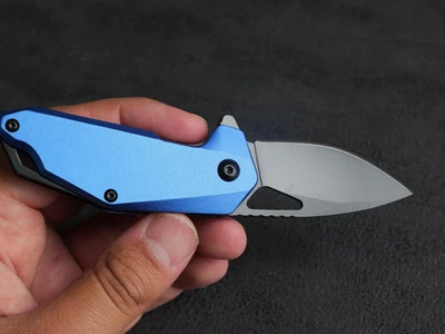 "Navaja de Bolsillo Plegable 3"" Azul Asistente de Resorte Completo Metal Mini Pequeña Compacta" Foto 1 de 3