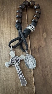 Saint Benedict Catholic Rosary, Wooden  Beads Packet Rosary - handmade - Picture 1 of 3