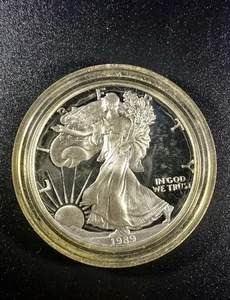 1989 S AMERICAN EAGLE SILVER ONE OUNCE PROOF WITH BOX - Picture 1 of 2