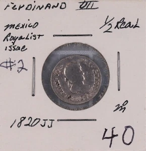 1820 Mo JJ Mexico 1/2 Real Silver Coin Spanish Colony #2 - Picture 1 of 2