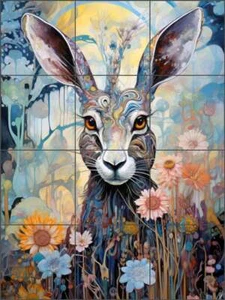 Bunny Rabbit Tile Backsplash Ray Powers Animal Art Ceramic Mural OB-RPA1179 - Picture 1 of 2