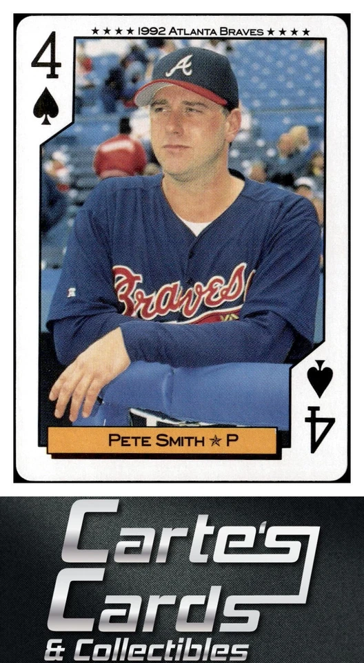 Pete Smith 1992 Bicycle Atlanta Braves World Series #4S - Image 1 of 2