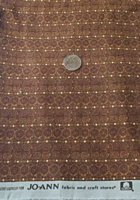7/8 Yds Keepsake Calico Fabric Brown Background Circles and Dots Joann Fabrics - Image 1 of 4