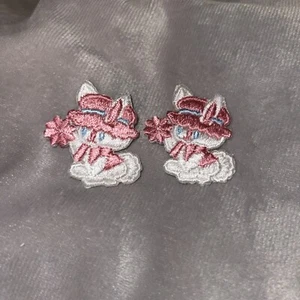 Vintage Bunny Easter Pink Who Who Tree Iron On Patch Patches Lot Of 2 Appliqués - Picture 1 of 3