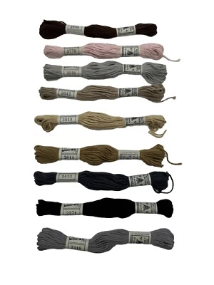 9 Skeins DMC Retors a Broder #4 Cotton Tapestry Thread Various Colors - Image 1 of 4