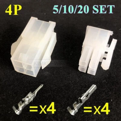 4 Pin/Way Molex Mini-Fit Jr 5557/5559 4.2mm Connector Kits (Plug+Socket+Crimps)  - Image 1 of 4