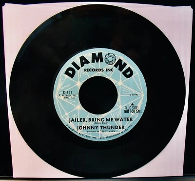 JOHNNY THUNDER: Jailer, Bring Me Some Water~N Mint Soul Promo 45~DIAMOND #D-137 - Image 1 of 2