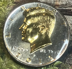 Danbury Mint 2012 Kennedy Half Dollar ~ Gold And Silver Plated and Enameled - Picture 1 of 2