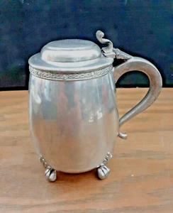 Nice Antique Shefield pewter mustard pot 5", - Picture 1 of 5