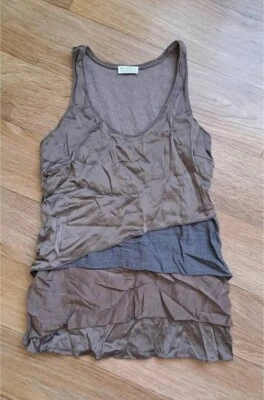 Regata Brunello Cucinelli algodão seda marrom tamanho XS-S feminina  - Imagem 1 de 4