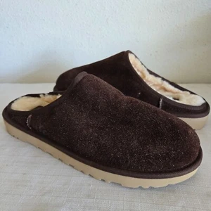 MENS 10 BURNT CEDAR UGG CLASSIC SLIP-ON SHAGGY SUEDE LOAFERS SLIPPERS 1153104 - Picture 1 of 7