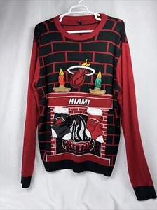 Miami Heat 2XL Ugly Sweater Christmas NBA Basketball 3D Candles Stockings Men’s - Picture 1 of 12