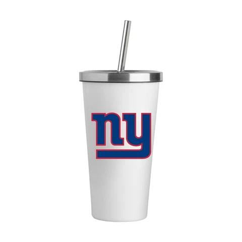 New York Giants Logo White 20oz Straw Steel Tumbler Cover