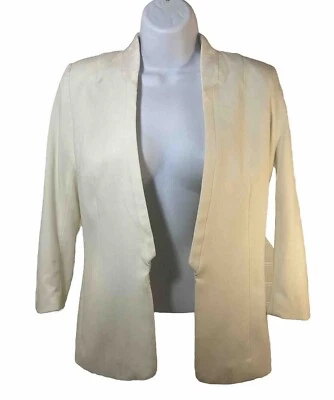 Blazer H&M Marfil Crema Mujer Talla 6 Forro Delantero Abierto RN#0101255 Business Foto 1 de 4