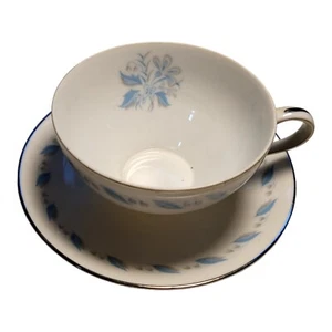 Tazas de café/té y platillo de abulón chino QTY 2- patrón de flor del cielo - Imagen 1 de 5