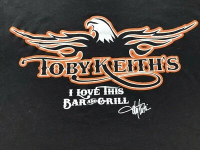 Men's Tshirt Toby Keith's I LOVE THIS BAR & GRILL Black-Size L-100% Cotton-NICE - Image 1 of 4