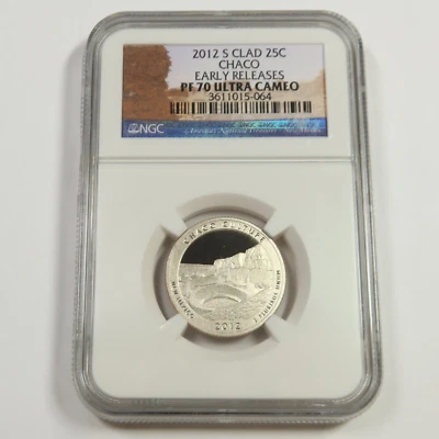 2012 S NGC PR70 PROOF UCAM Clad CHACO Quarter 25c US Coin #52169A - Image 1 of 2