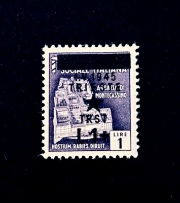 Sello Yugoslavia - 1945 Trieste Italia Sobreimpresión Segunda Guerra Mundial Istria Esloveno MLH r55 Foto 1 de 2