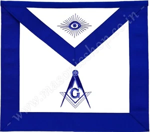 MASONIC YORK RITE BLUE LODGE MASTER MASON APRON HAND EMBROIDERED (MA-081-V) - Picture 1 of 2