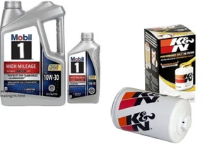 K&N HP-2009 Engine Oil Filter & 6 Quarts Mobil1 10W30 Full Syn. H/M Engine Oil - Picture 1 of 1