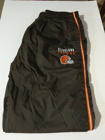 Vintage NFL Brand CLEVELAND BROWNS WINDBREAKER SIDELINE PANTS Size Large RARE!!! Cover