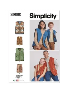 Gilet Simplicity CUCIRE PATTERN S9860 per bambini/adolescenti/adulti - Foto 1 di 7