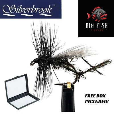 12x Silverbrook Hawthorne Forellenfliege - Trockenfliege - Fliegenfischen 14.12.16 + GRATIS BOX