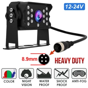 Heavy Duty CCD IR 12V/24V Colour Reversing Camera Reverse Rear view Car Caravan - Picture 1 of 11