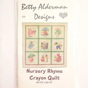 Betty Alderman Nursery Rhyme Crayon Quilt 32 1/2" x 32 1/2" Pattern Wall Hanging - Picture 1 of 8