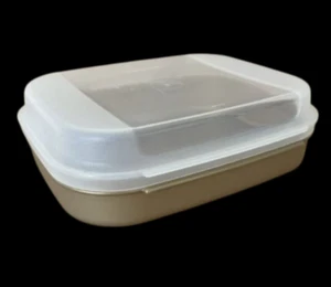 Tupperware Storz a Lotto Contenitore Oro Flip Top Guarnizione Coperchio Trasparente Piccolo F81 - Foto 1 di 2