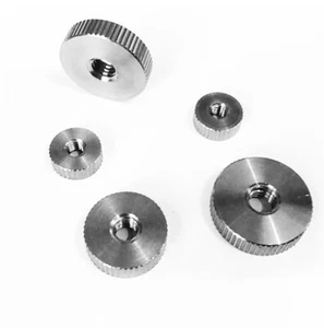 M3 M4 M5 M6 Rändelmutter Flache Daumenmuttern Thumb Nuts Durch Loch,Edelstahl A2 - Picture 1 of 5
