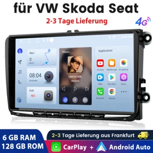 DAB+ 6+128G Android14 Carplay Autoradio GPS Für VW GOLF 5 6 Touran Caddy Polo 4G - Bild 1 von 18