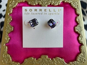 Pendientes Sorrelli Octavia violeta púrpura paladio plata Swarovski $60 - Imagen 1 de 4