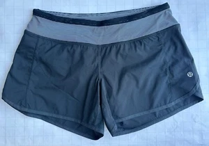 Lululemon Speed Shorts Black Grey Stripe Size Can 6 Aus 10 - Picture 1 of 7