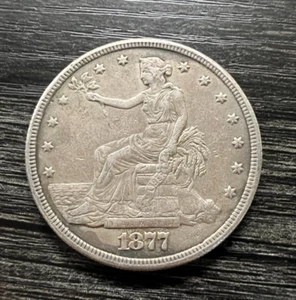 1877-P Trade Dollar Silver $1 US - Key Coin! Rare! - Picture 1 of 2