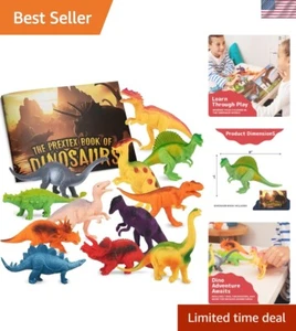 Engaging Dinosaur Toy Set with 12 Figurines & Interactive Learning Book for Kids - Picture 1 of 9